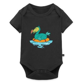 Dodo in the water with floating tire bird - Baby Premium short-sleeve bodysuit - black - Front