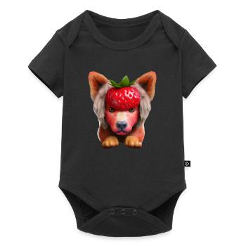 Chien fraise - Body à manches courtes Premium Bébé - noir - Devant