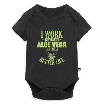 I work hard my Aloe Vera can live a Better Life - Baby Premium short-sleeve bodysuit - black - Front