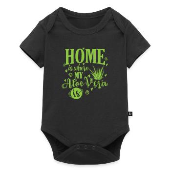 Home is where my Aloe Vera is medicinal plant - Baby Premium short-sleeve bodysuit - black - Front
