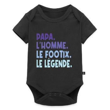papa. l'homme. le footix. le légende. - Body à manches courtes Premium Bébé - noir - Devant