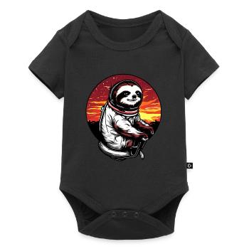 Plus paresseux dans l’espace au coucher du soleil - Body à manches courtes Premium Bébé - noir - Devant
