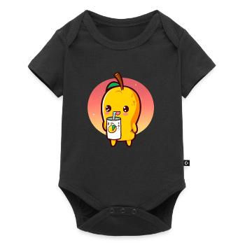 Refreshing mango enjoys mango juice - Baby Premium short-sleeve bodysuit - black - Front