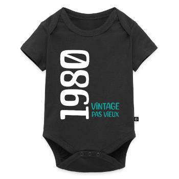 Anniversaire 1980 vintage 1980 - Body à manches courtes Premium Bébé - noir - Devant
