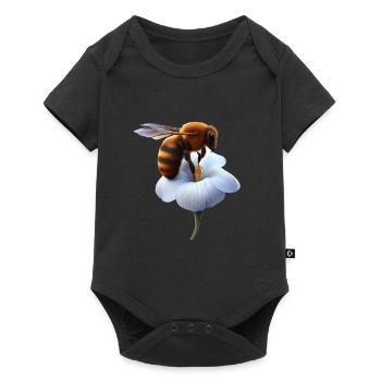 Bee on flower - Baby Premium short-sleeve bodysuit - black - Front