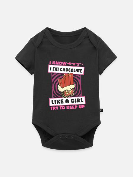 Schokolade Schoki Witzig - Baby Premium Kurzarmbody - Schwarz