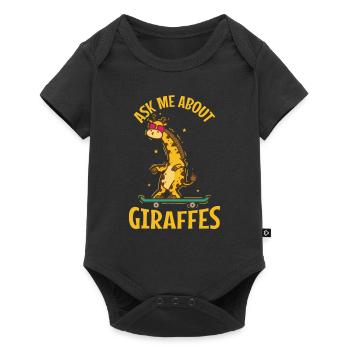 Ask me about Giraffes Zoo Safari - Baby Premium short-sleeve bodysuit - black - Front
