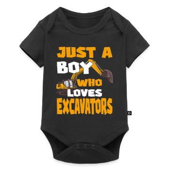 Construction Vehicle Just A Boy Who Loves Excavato - Baby Premium short-sleeve bodysuit - black - Front