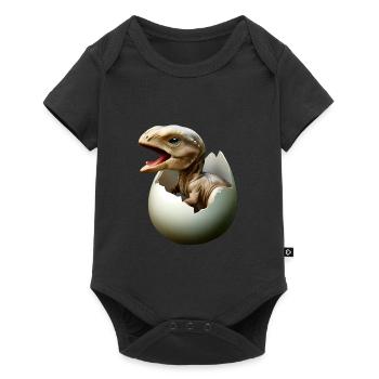 Un bébé dinosaure éclot de l’œuf - Body à manches courtes Premium Bébé - noir - Devant