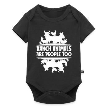 Rodeo Cowboy Tiere Ranch Cowboy - Baby Premium Kurzarmbody - Schwarz - Vorne
