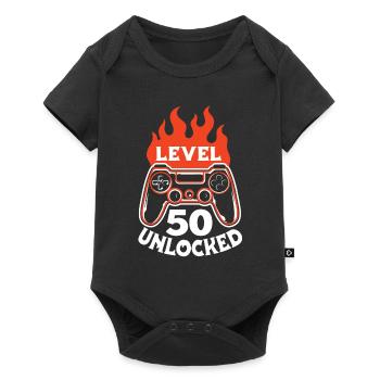 Gamer Gaming Funny Level 50 Unlocked - Baby Premium short-sleeve bodysuit - black - Front