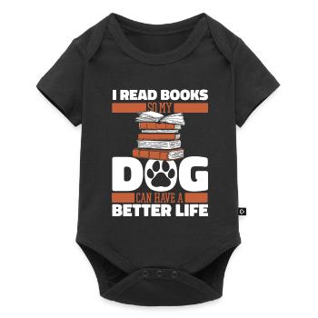 Book Bookworm Bookworm Dog - Baby Premium short-sleeve bodysuit - black - Front
