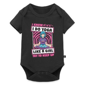 Yoga Witzig - Baby Premium Kurzarmbody - Schwarz - Vorne