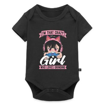Fou de jeu de joueur - Body à manches courtes Premium Bébé - noir - Devant