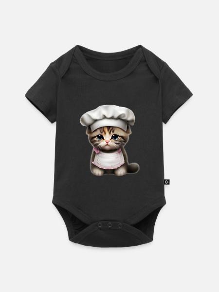 Chefkoch Katze - Baby Premium Kurzarmbody - Schwarz