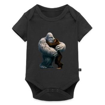 Yeti hugs Bigfoot - Baby Premium short-sleeve bodysuit - black - Front