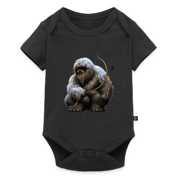 Yéti avec arc et flèches - Body à manches courtes Premium Bébé - noir - Devant