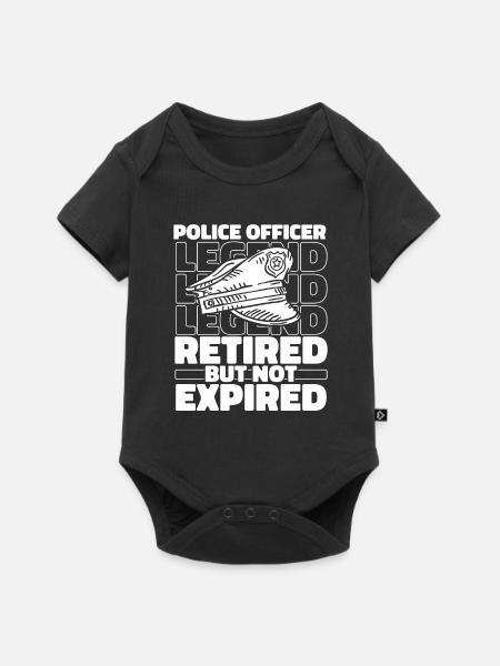 Politieman Politie met pensioen - Premium babyrompertje met korte mouwen - zwart