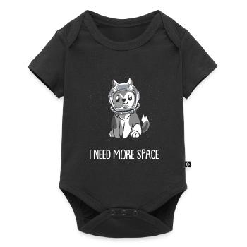 Wolf Astronaut I Need More Space - Baby Premium short-sleeve bodysuit - black - Front