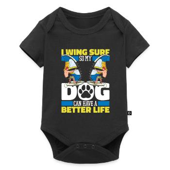 Wing Surf Wing Foil Dog - Body à manches courtes Premium Bébé - noir - Devant