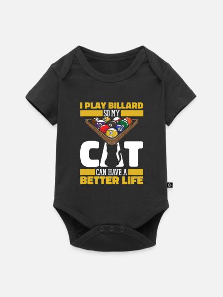 Billard Katze - Baby Premium Kurzarmbody - Schwarz