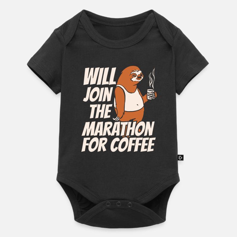Sloth Coffee Sloth Running - Body à manches courtes Premium Bébé - noir