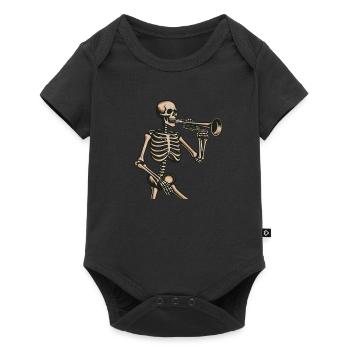 fanfare, trombone, squelette - Body à manches courtes Premium Bébé - noir - Devant