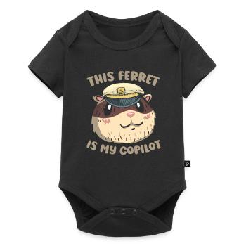 Ferret polecat co-pilot - Baby Premium short-sleeve bodysuit - black - Front