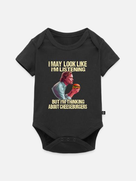 Gedankenwelt der Cheeseburger - Baby Premium Kurzarmbody - Schwarz