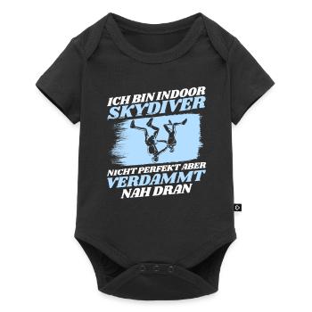 Indoor Skydiving Indoor Fallschirmspringen - Baby Premium Kurzarmbody - Schwarz - Vorne