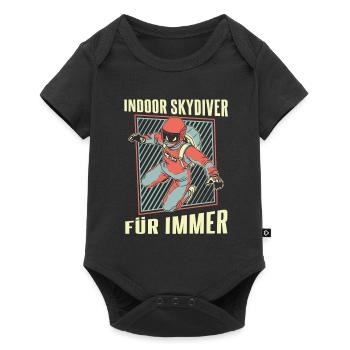 Indoor Skydiving Indoor Fallschirmspringen - Baby Premium Kurzarmbody - Schwarz - Vorne
