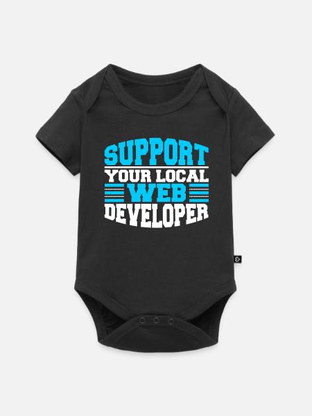 Web Entwickler Webdeveloper Unterstützung - Baby Premium Kurzarmbody - Schwarz