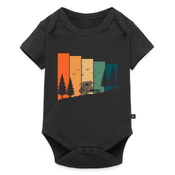 Camping and camping in a roof tent - sayings - Baby Premium short-sleeve bodysuit - black - Front