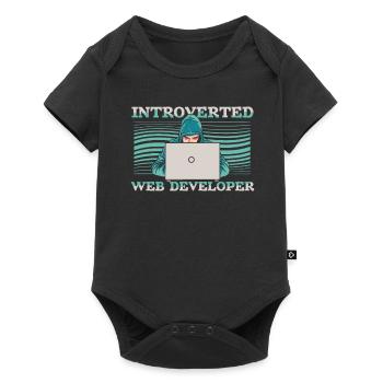 Web Entwickler Webdeveloper Introvertierte - Baby Premium Kurzarmbody - Schwarz - Vorne