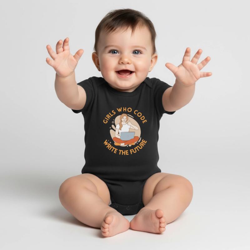Developer Coder Programmer Girl Baby Premium short-sleeve bodysuit