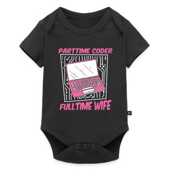 Entwickler Coder Programmierer Gattin - Baby Premium Kurzarmbody - Schwarz - Vorne