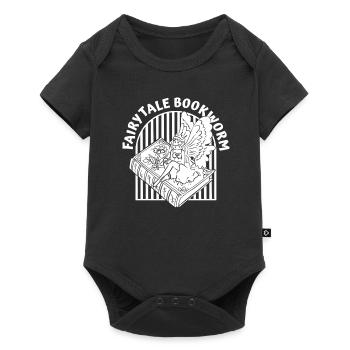Buch Leseratte Bücherwurm Niedlich Buchfee - Baby Premium Kurzarmbody - Schwarz - Vorne