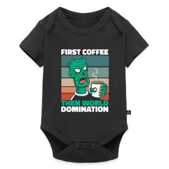Zombie Halloween Kaffee - Baby Premium Kurzarmbody - Schwarz - Vorne