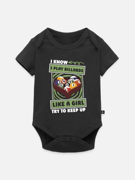 Billard Mädchen - Baby Premium Kurzarmbody - Schwarz