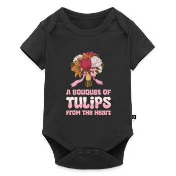 Tulips Cute - Baby Premium short-sleeve bodysuit - black - Front