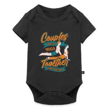 Yoga Couple - Body à manches courtes Premium Bébé - noir - Devant