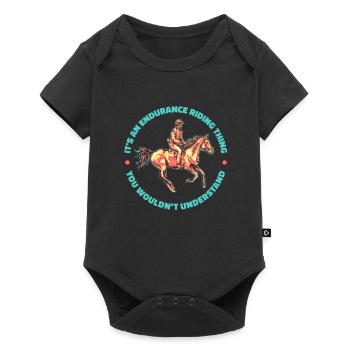 Équitation équestre cool Endurance - Body à manches courtes Premium Bébé - noir - Devant