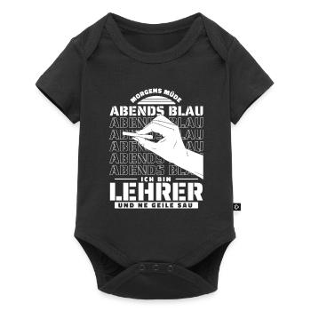 Lehrer Pädagoge Morgens Mde Abends Blau - Baby Premium Kurzarmbody - Schwarz - Vorne