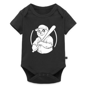 Faultier - Baby Premium Kurzarmbody - Schwarz - Vorne