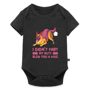 Schäferhund Witzig - Baby Premium Kurzarmbody - Schwarz - Vorne