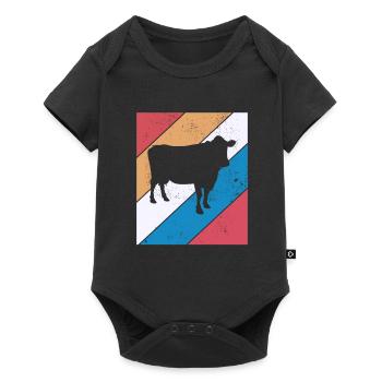Cow Retro Moo Farmer Milk Farm Gift - Baby Premium short-sleeve bodysuit - black - Front