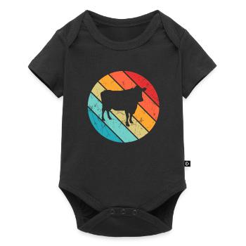 Cow Animal Farmer Moo Retro Farm Gift - Body à manches courtes Premium Bébé - noir - Devant