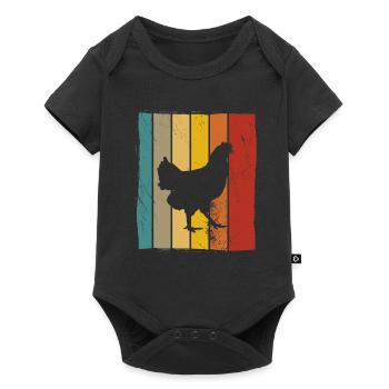 Chicken Chickens Rooster Farmer Retro Farm Gift - Baby Premium short-sleeve bodysuit - black - Front