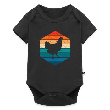 Rooster Chicken Chickens Farmer Retro Farm Gift - Baby Premium short-sleeve bodysuit - black - Front