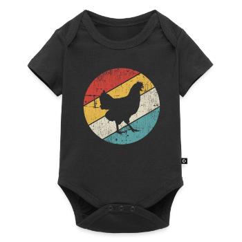 Chicken Chickens Rooster Farmer Retro Farm Gift - Baby Premium short-sleeve bodysuit - black - Front